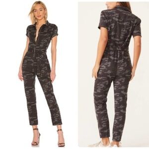 Monrow Black Camouflage Jumpsuit